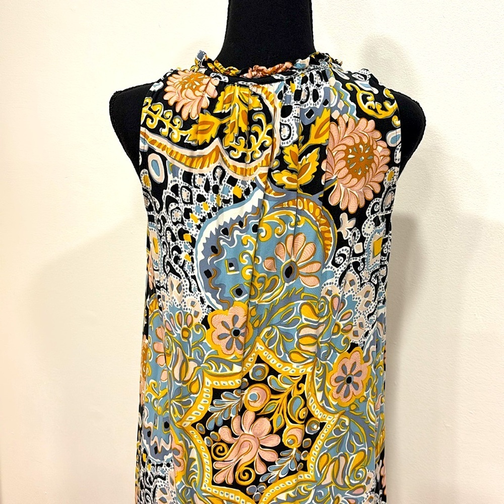 LOFT perfect Floral Paisley Sleeveless Dress size PS - Picture 3 of 3